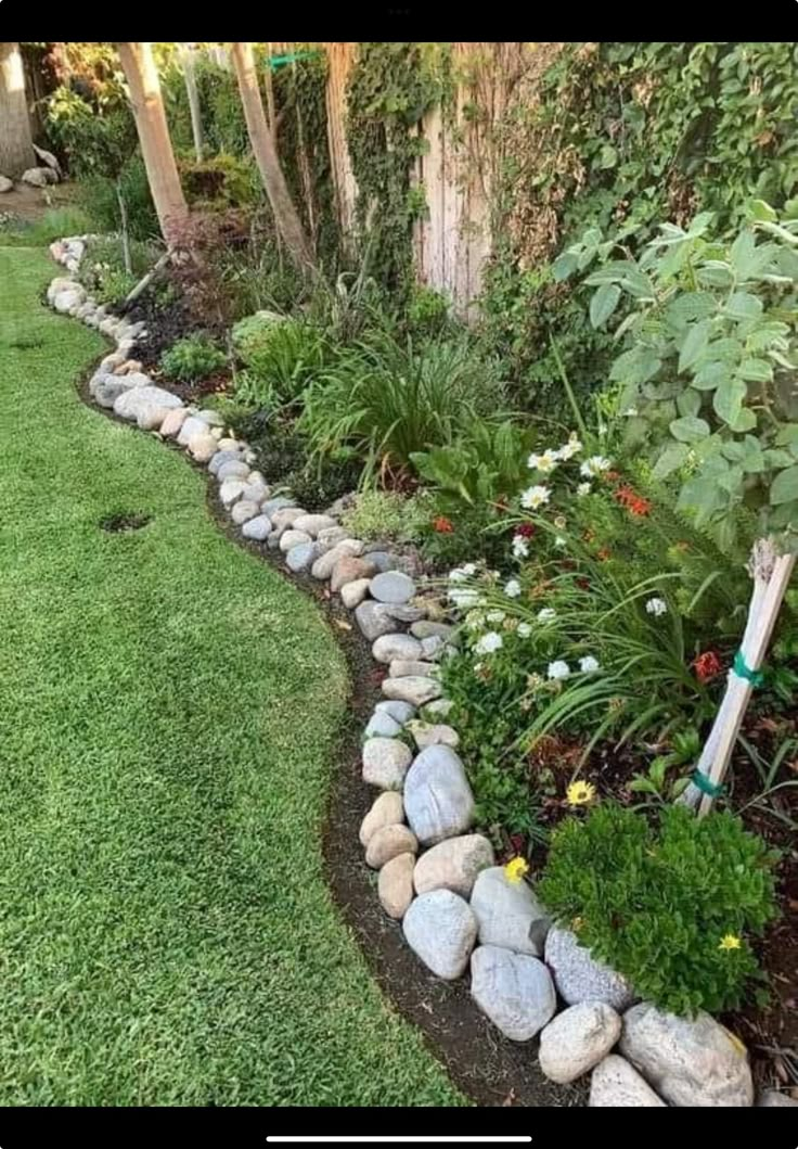 a garden filled with lots of rocks and plants