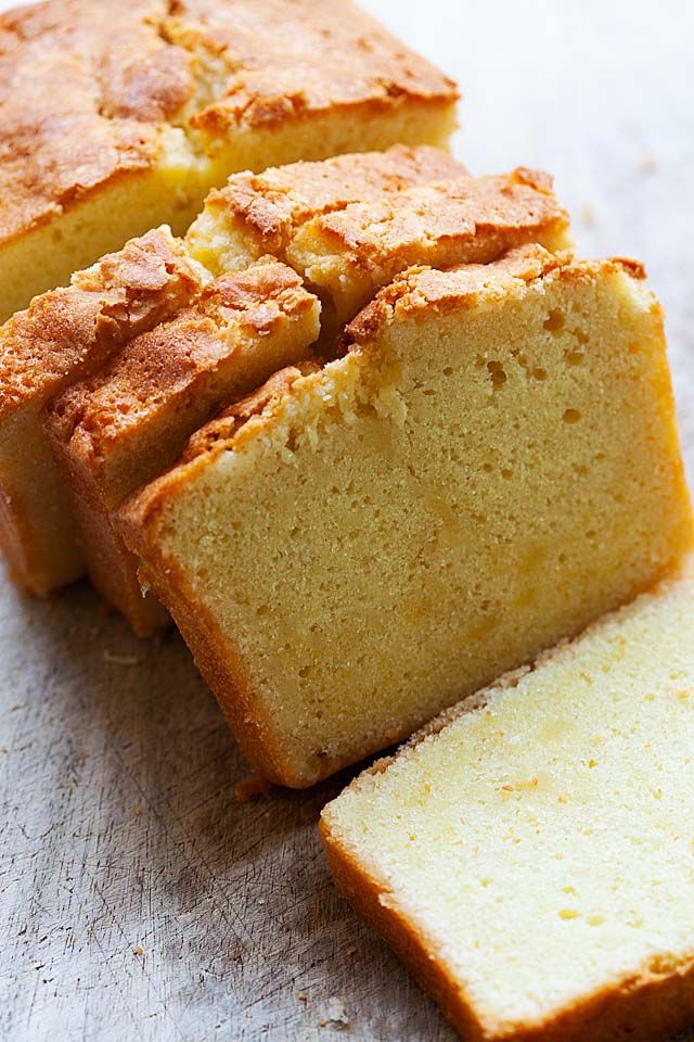 slices of pound cake sitting next to each other