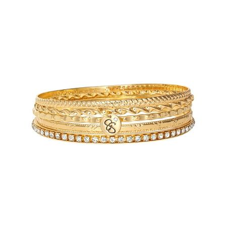 The Jessica Simpson bangle set is designed to elevate your everyday style. Crafted with precision and adding a touch of sophistication to any outfit. This bangle set offers both style and peace of mind. Whether it's a birthday, Christmas, Mother's Day, Valentine's Day, an anniversary, or any other gift-giving occasion, this Jessica Simpson bangle set is a thoughtful and timeless present. Size: one size.  Color: Gold.  Gender: female.  Age Group: adult. Cutesy Jewelry, Jessica Simpson Fashion, Hoco Shoes, Jessica Simpson Style, Hand Candy, Wire Crochet Jewelry, Dainty Gold Jewelry, Girl Fashion Style, Indie Jewelry