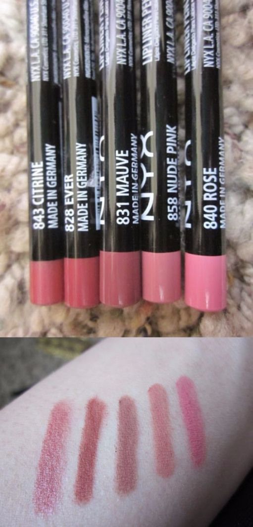 Nyx Lip Pencil, Nyx Lip Liner, Lip Pencil Colors, Nyx Lip, Makeup To Buy, Pink Mauve, Makeup Swatches, Yellow Stone, Lip Pencil