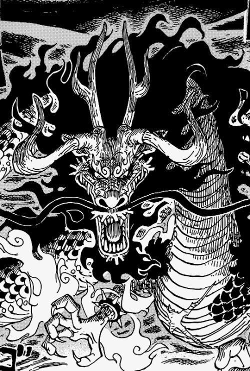 a black and white drawing of a demon