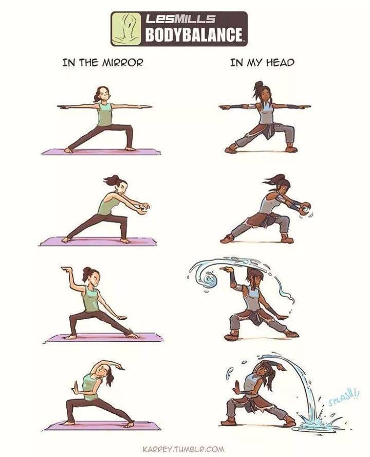 a woman doing yoga poses in different positions