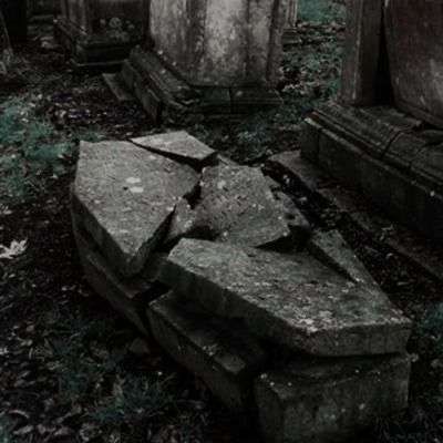 an old cemetery with many headstones and moss growing on the ground