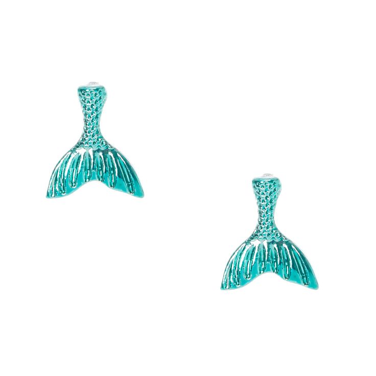 <P>Be a goddess of the sea with these earrings. Mint mermaid tail stud earrings.</P><UL><LI>Studs</LI></UL> Teal Mermaid Tail, Be A Goddess, Mermaid Tail Earrings, Teal Mermaid, Claires Earrings, Disney Trip Outfits, Goddess Of The Sea, Mermaid Print, Mermaid Inspired