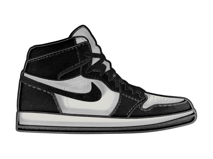 a pair of black and white sneakers on a white background with the words air jordan written in