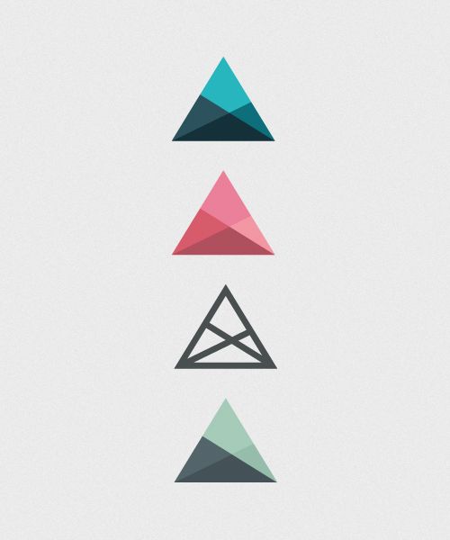 three different colored triangles are shown in this graphic