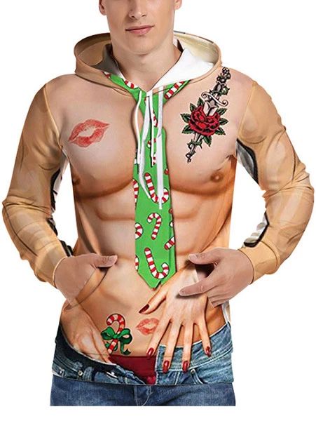 Digital 3D Print Men's Long Sleeve Hoodie – uglyparty Travel Birthday, Acrylic Decoration, Photo Sleeve, Ugly Christmas Sweater Party, Ugly Sweater Party, Photo Style, Strong Body, Photo Styling, Time To Celebrate