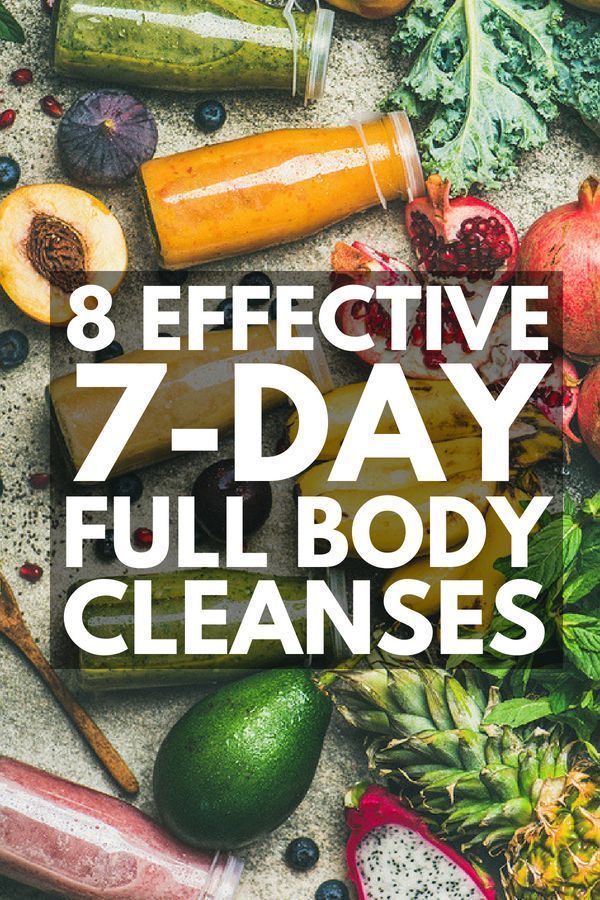 fruits and vegetables with the words 8 effective 7 - day full body cleanses on it