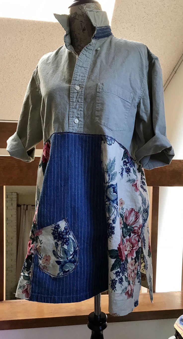 a dress made out of an old shirt and apron