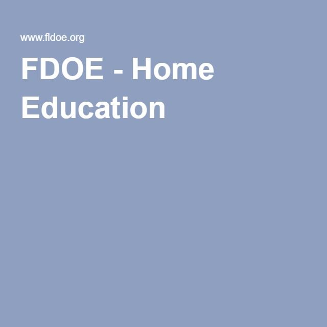 a blue background with the words fdoe - home education written in white on it