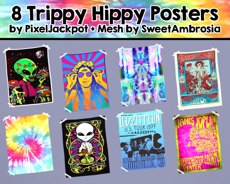 8 trippy hippy posters by pixeljacko mesh by sweet ambrosia