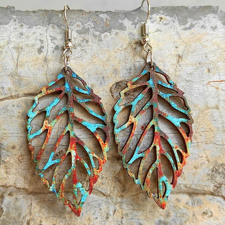 Bring the beauty of nature to your style with our Beautiful Wood Leaf Drop Earrings. Made with lightweight wood, stylish and sustainable, perfect for any occasion. Shop now and embrace the charm of these earrings! Measures 2 inches in length. Earrings Design, Female Friends, Wooden Earrings, Colorful Leaves, Wood Earrings, Accessories Jewelry Earrings, Girls Jewelry, Leaf Shapes, Vintage Bohemian