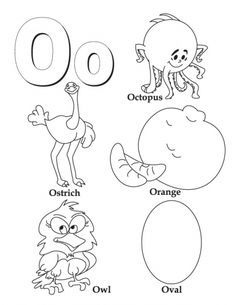 the letter o is for octopus and other animals coloring page with numbers to 10 on it