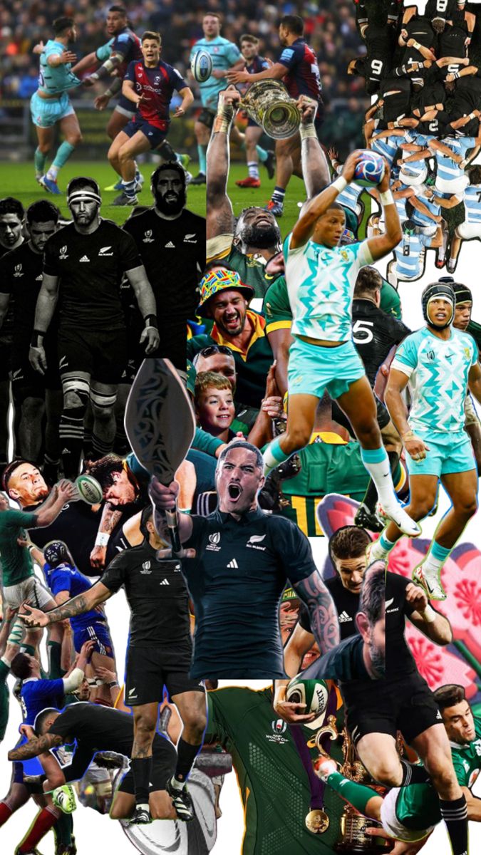 the collage shows many different sports players