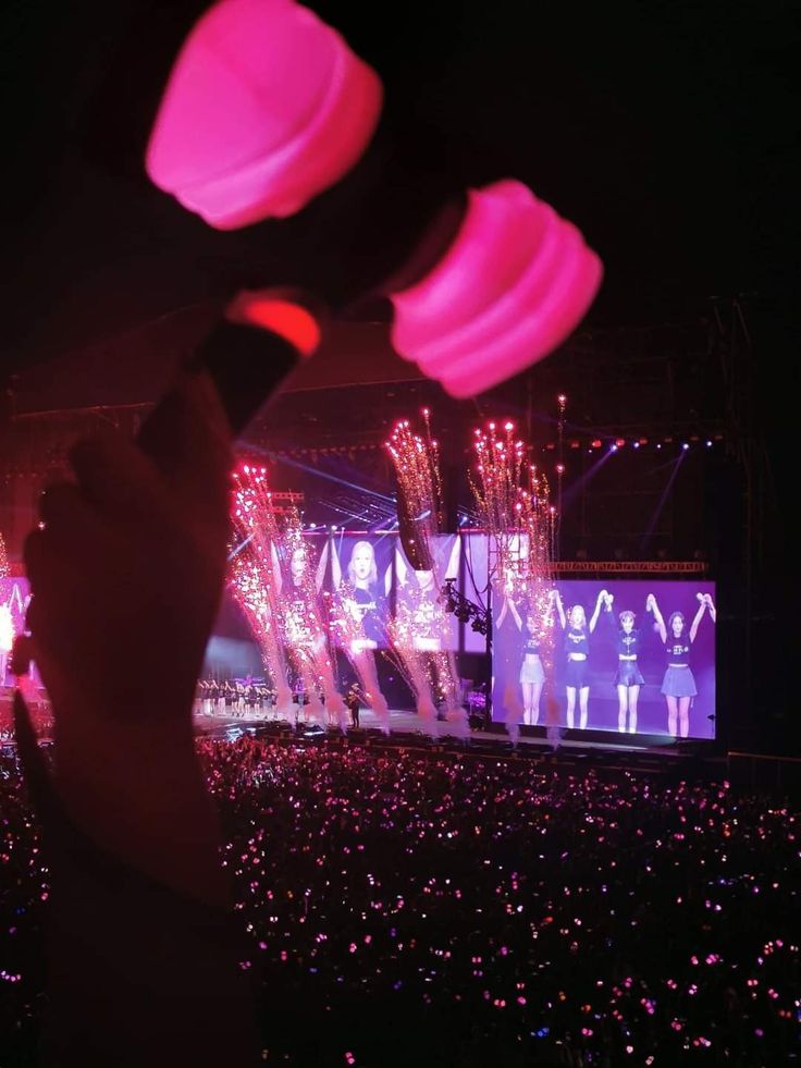 a person taking a photo with their cell phone at a concert