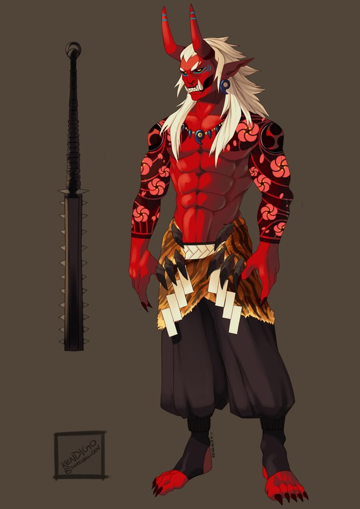 Demon Character Design, Oni Art, Demon Character, Character Design, Deviantart, Red, Design, Art