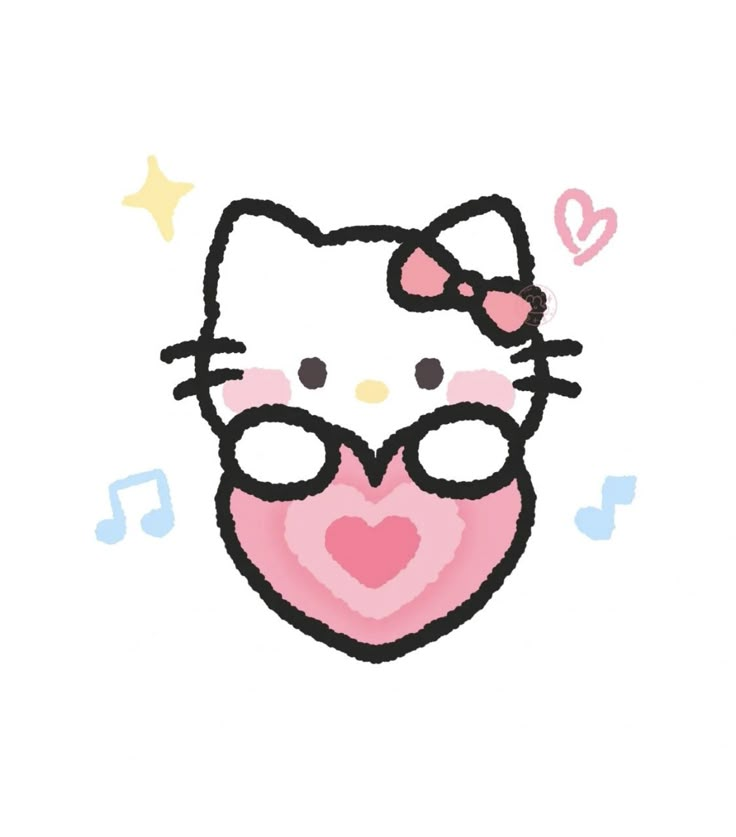 an image of a hello kitty with glasses