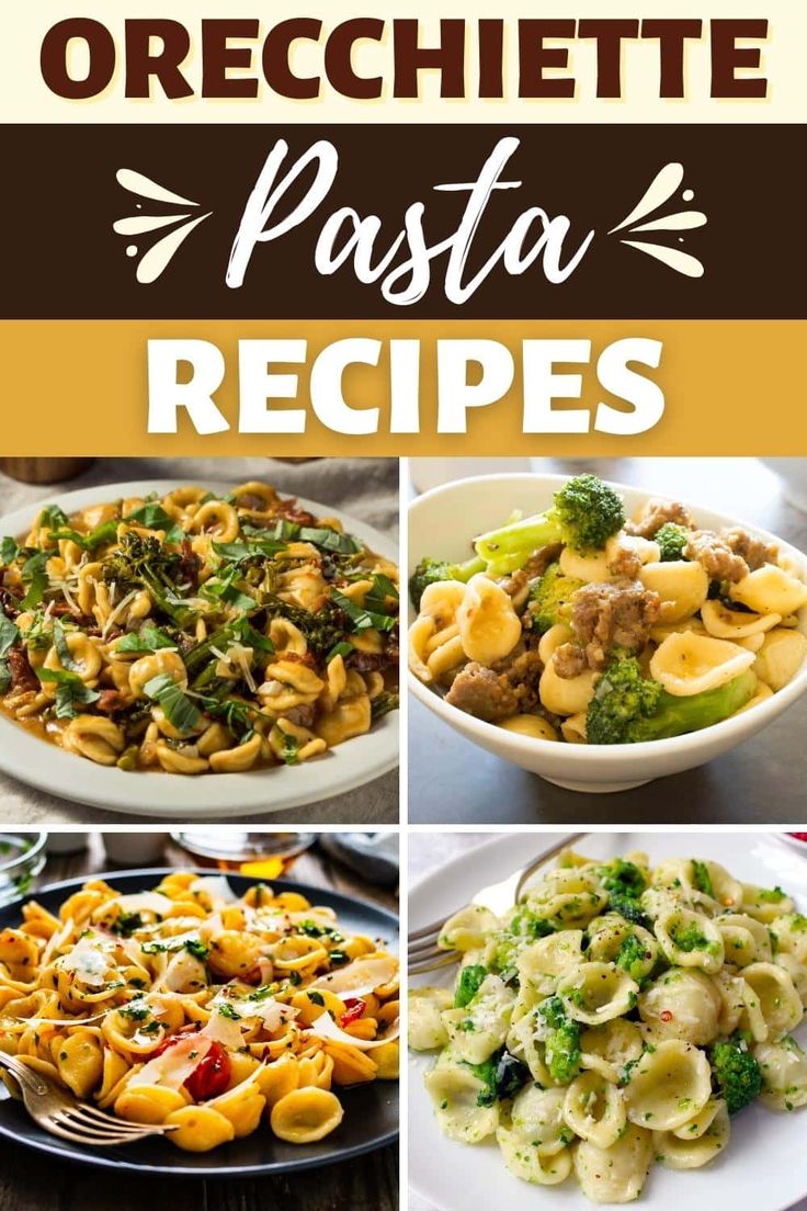 four different pasta dishes with text overlay