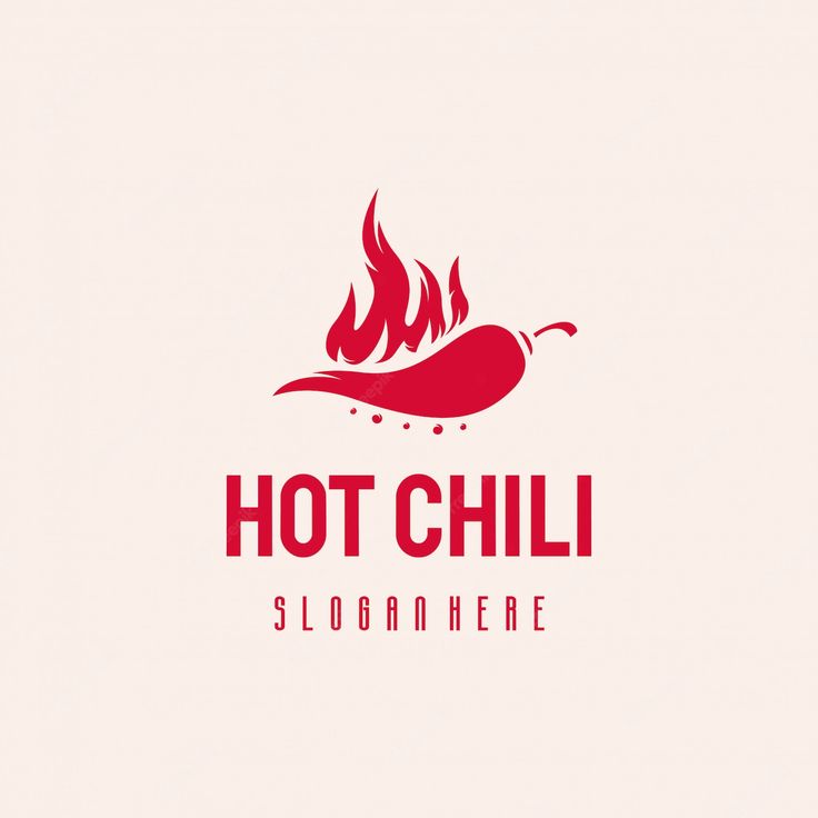 the hot chili logo is red and has flames coming out of it, as if they were