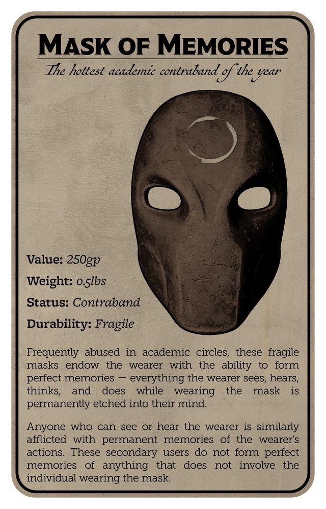 a poster with an alien mask on it's face and the words, mask of memories