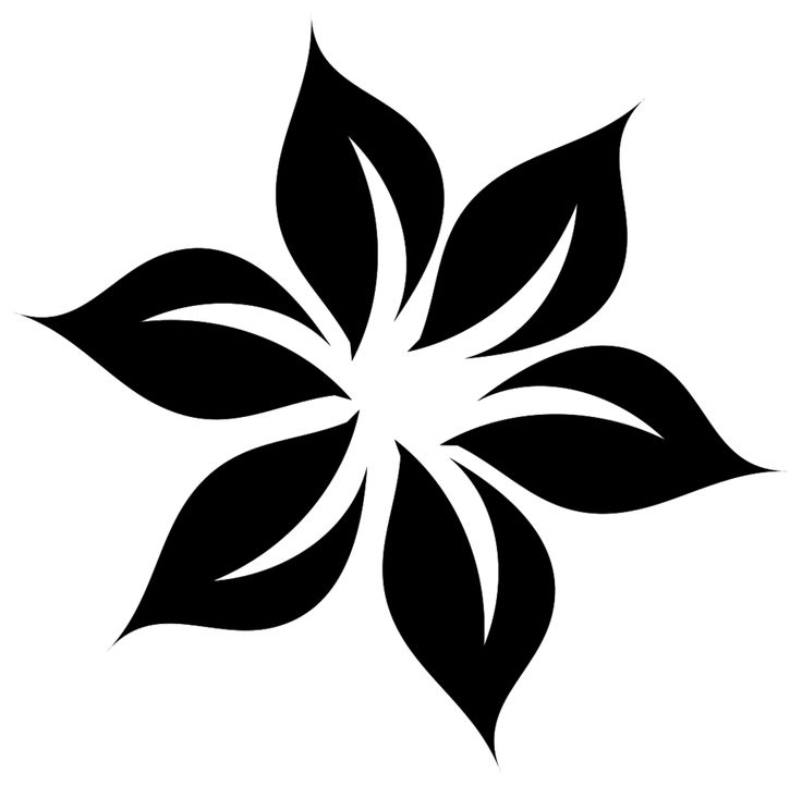 a black and white flower with leaves on it's petals, in the shape of a