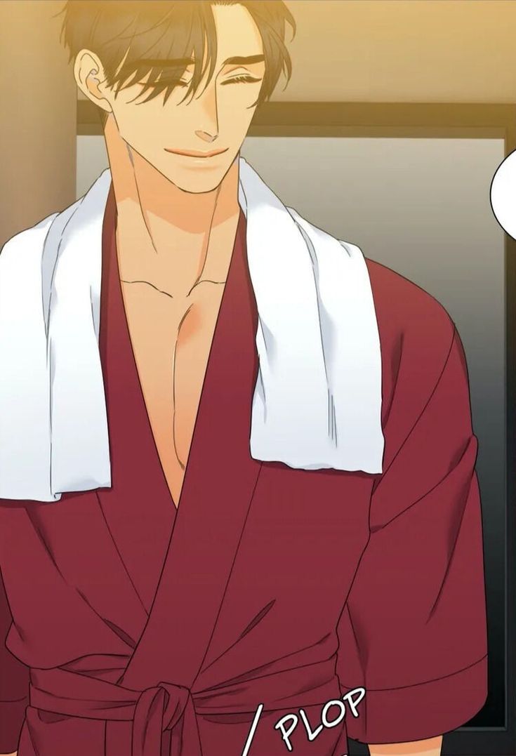 a man in a bathrobe is staring at the camera