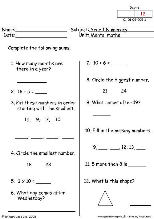 worksheet for comparing numbers from 1 to 10