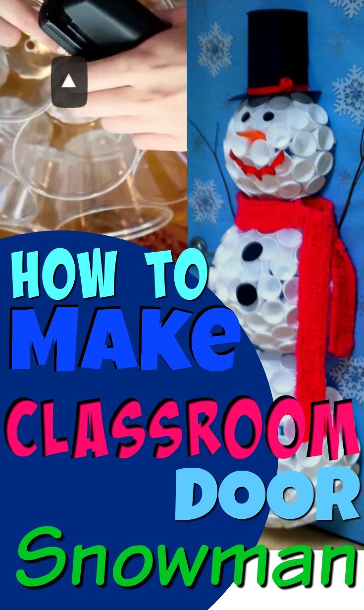 how to make a classroom door snowman