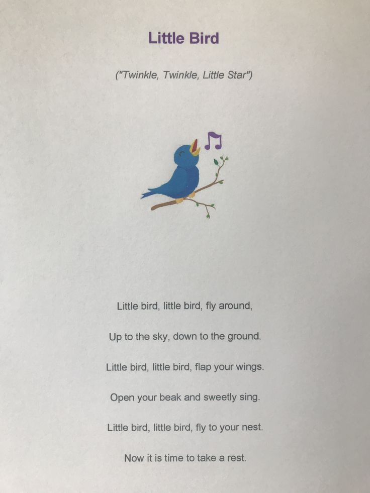 a little bird sitting on top of a piece of paper next to a poem written in it