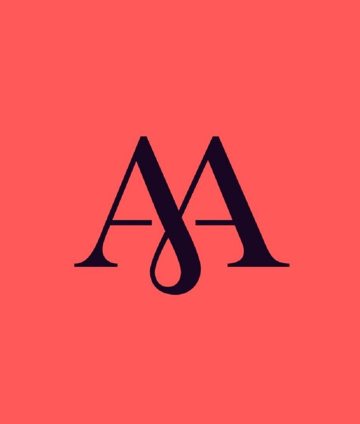 the letter a is made up of two black letters on a pink background, with an inverted