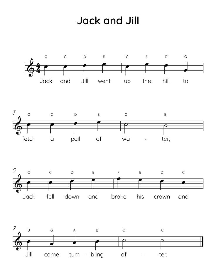 the music sheet for jack and julia, which is part of an easy piano lesson