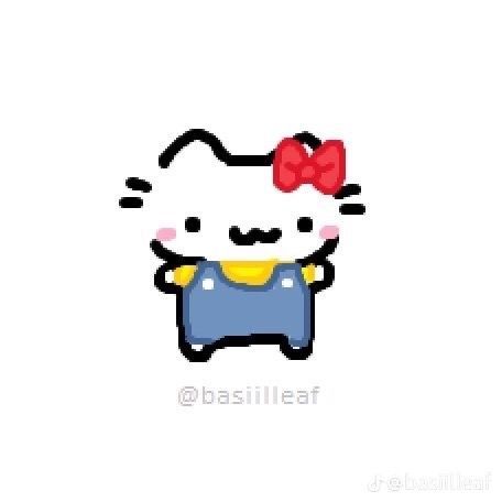 an image of a hello kitty with a bow on it's head and chest