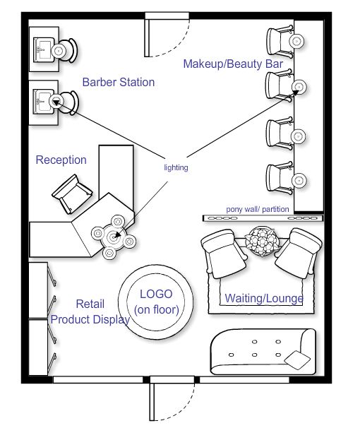 a floor plan for a living room with furniture