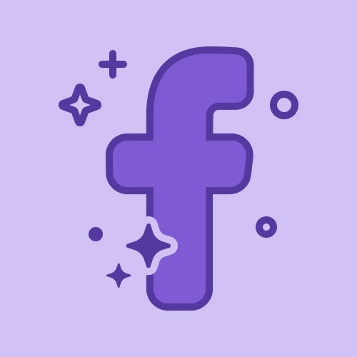 the letter f with stars and bubbles in purple on a light purple background, it is an illustration