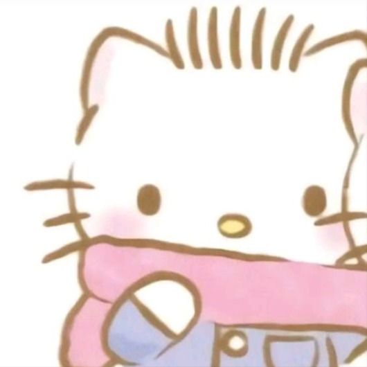 an image of a hello kitty holding a pink object