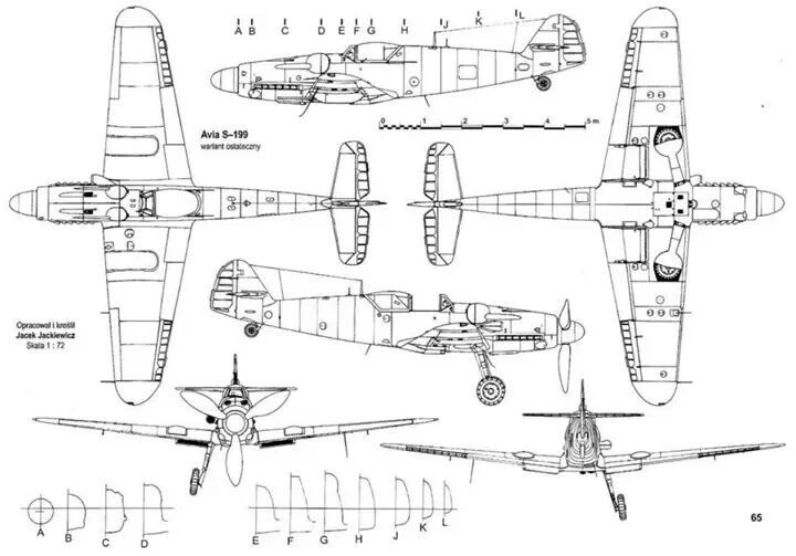 an old airplane is shown in black and white, with other planes on the side