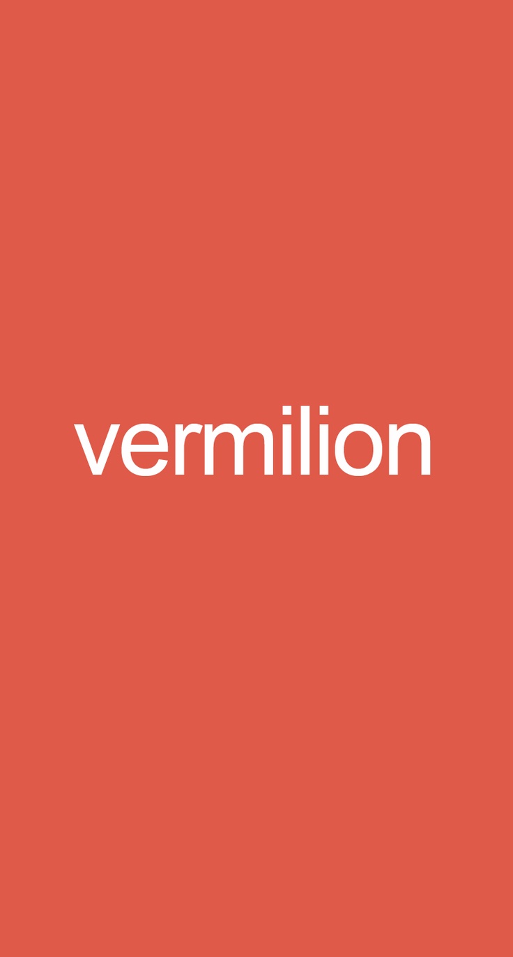 the word vermillion is written in white on a red background with an orange border