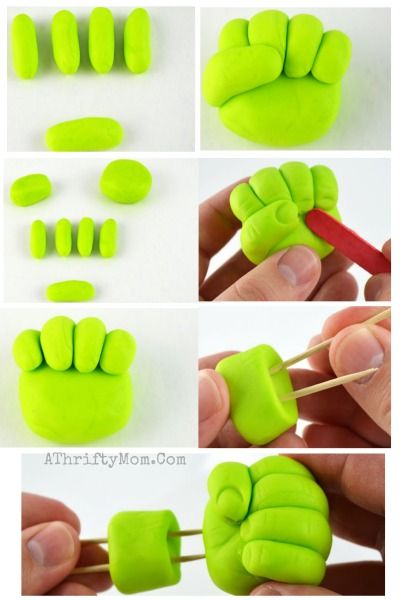 how to make neon green fondant finger puppets