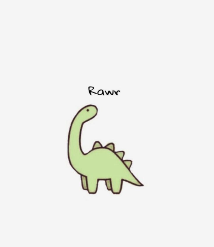 a drawing of a dinosaur with the words rawr on it's back side