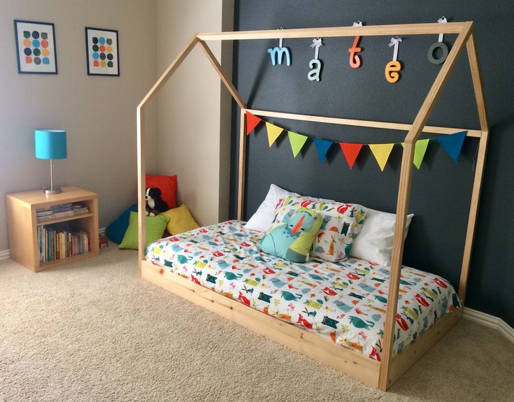 House bed DIY | House bed, Kids room organization, Diy bed