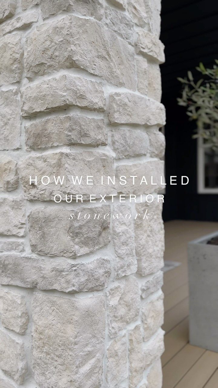 a white brick wall with the words how we installed our exterior