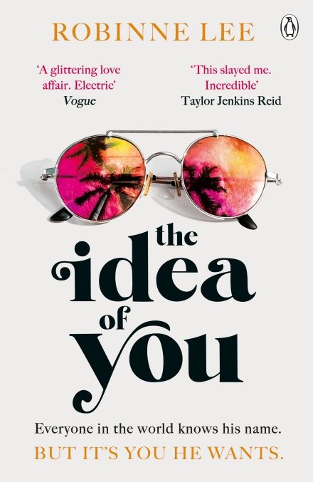 the idea of you book cover with sunglasses on it's face and text that reads, but it's you he wants