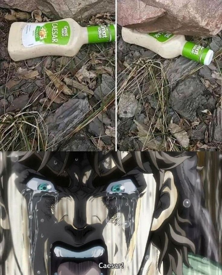 two images show the same face as an empty bottle