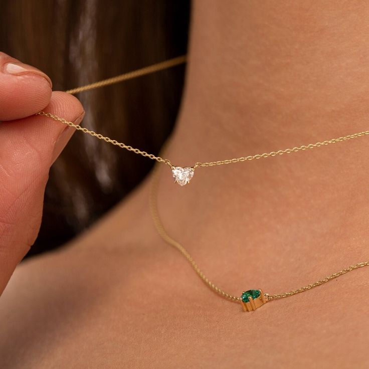 Dainty 14k Gold Diamond Necklace With Heart Cut, Dainty 14k Gold Heart Cut Necklace, Minimalist Heart Shaped Diamond Necklace, Delicate Gold Heart Cut Necklace, Dainty Heart-shaped Gold Diamond Necklace, Pan Earrings, Heart Shaped Diamond Necklace, Layering Diamond Necklaces, Diamond Heart Necklace