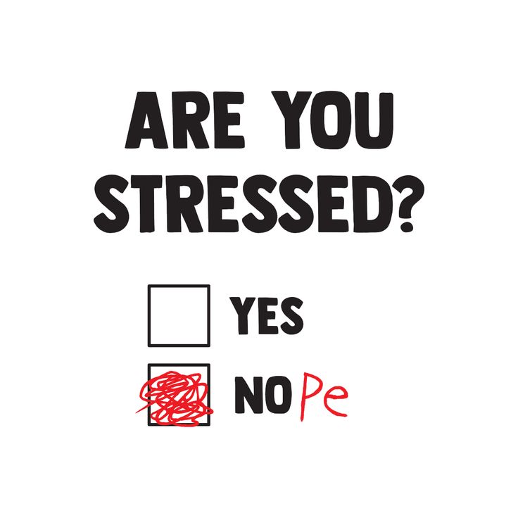 a sign that says are you stressed? yes no pe