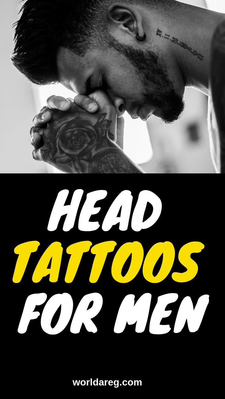 a man with tattoos on his chest and the words head tattoos for men above him