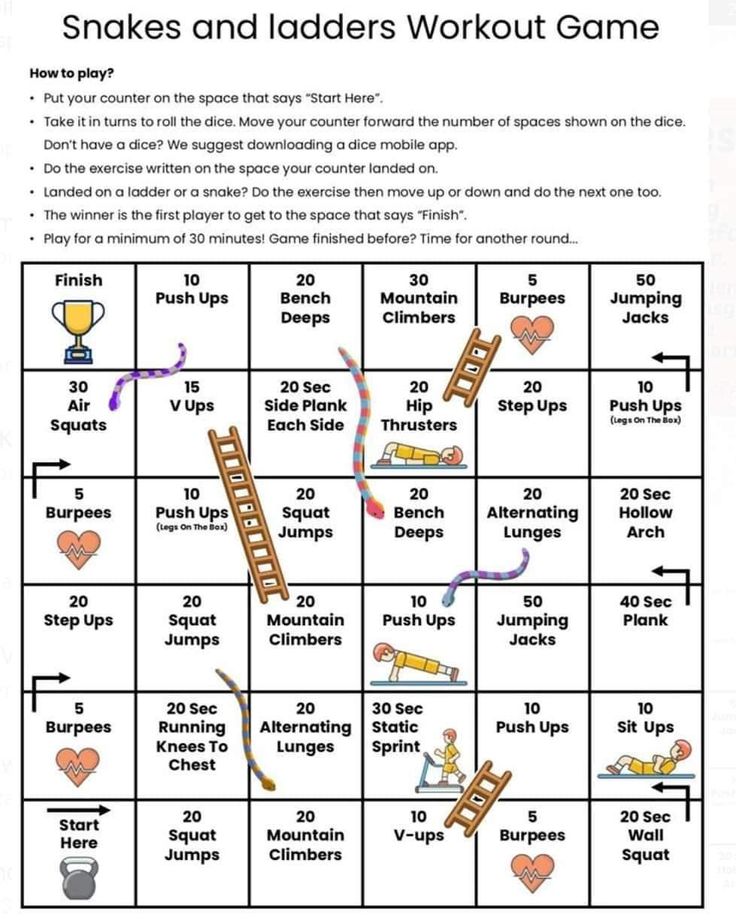 the snakes and ladders workout game is shown in this screenshoter's image