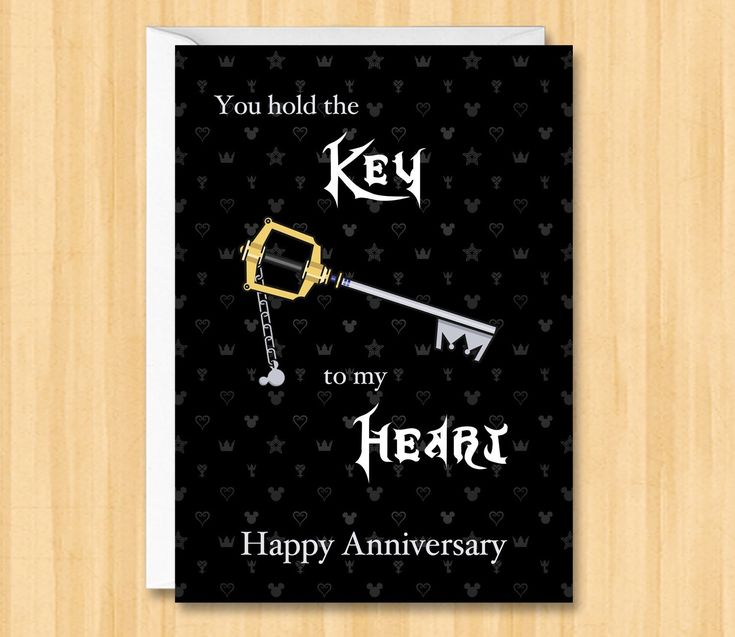 a card with an image of a key and the words, you hold the key to my heart happy anniversary