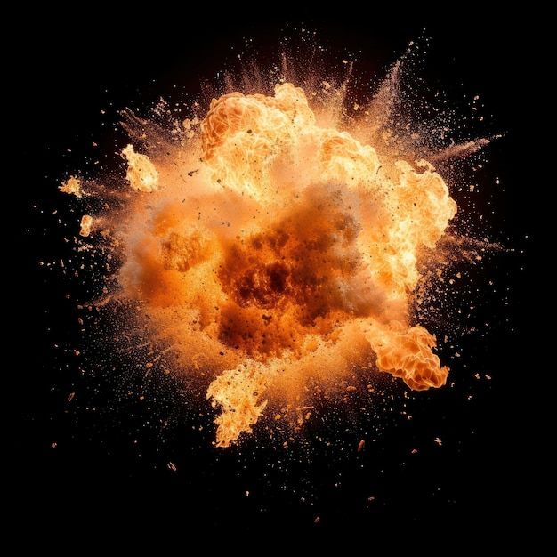 an exploding orange object on a black background