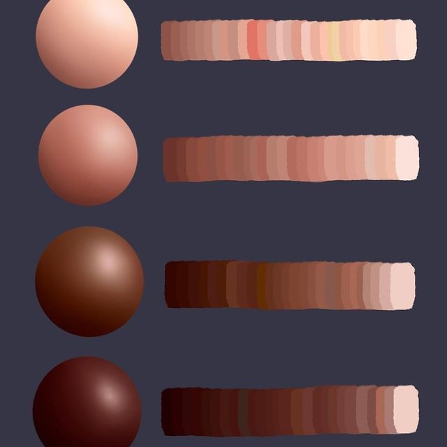 an image of different shades of makeup on a dark background with the same color as it appears